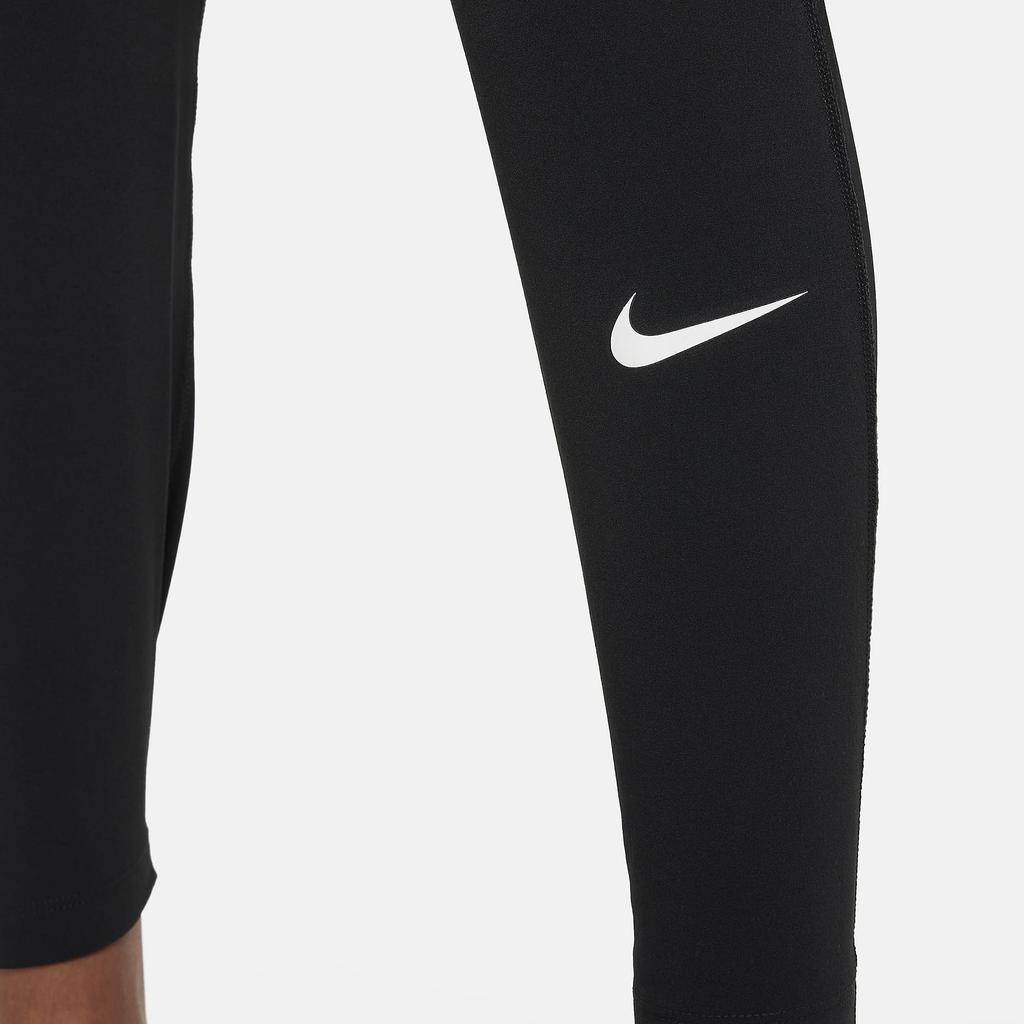 Nike Детские эластичные облегающие леггинсы средней посадки с принтом, детские леггинсы черного цвета FJ6821-010