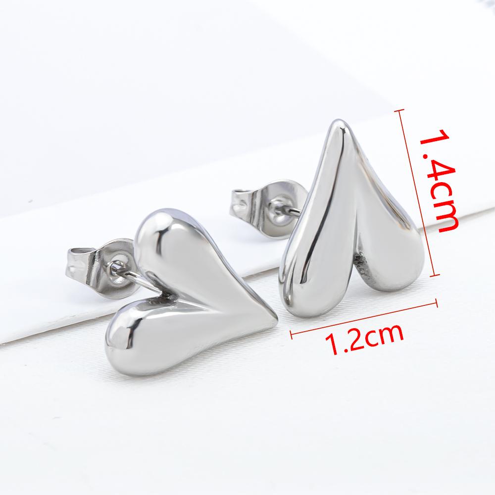 1Pair Mini Stainless Grid Design Steel Love Heart Stud Earrings for Women Girl Party Accessories DIY Jewelry Making Earring Base