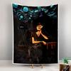 Dark Woman with Eyes Tapestry Wall Hanging, Eerie All Seeing Eyes Artwork, Gothic Wall Decor for Bedroom Living Room Dorm