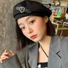 Korean Keep Warm Autumn Winter Girls Women Caps Love Heart Leather Buckle Beret Painter Hat