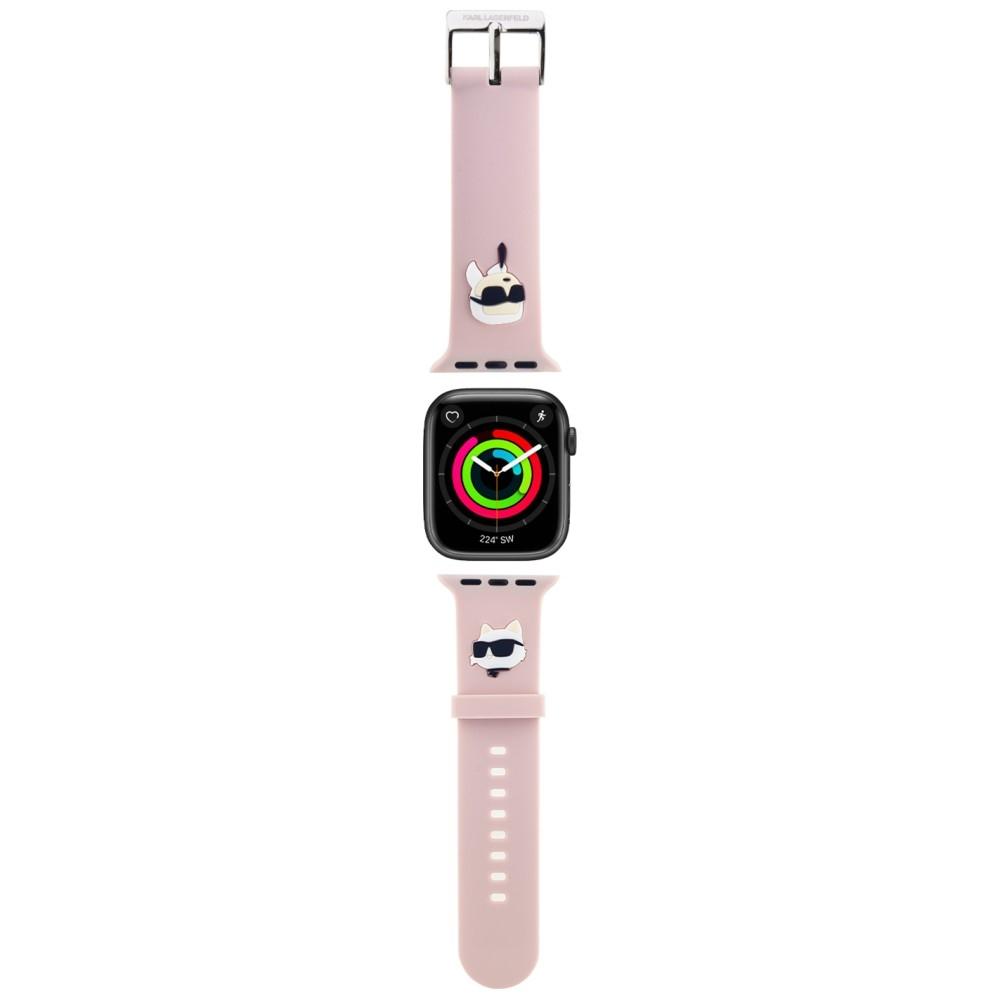 Karl Lagerfeld Strap KLAWMSLKCNP Apple Watch 38/40/41mm pink strap 3D Rubber Karl&Choupette Heads