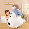 Cute Seal Plush Toy Doll Pillow On Bear Bed Doll Soft and Cute Pillow for Children