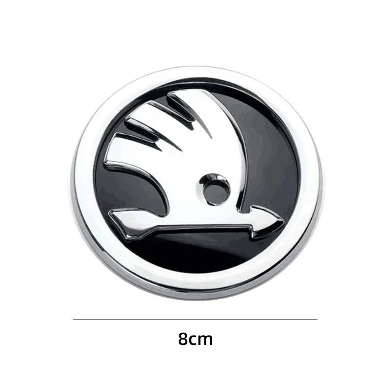 Car Sticker 2025 New 80mm 90mm ABS Emblem For Skoda Fabia 1 2 Octavia a7 RS Superb Rapid Yeti Karoq Vision Car Head Front Rear B