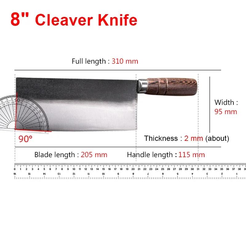 Kitchen Knives Chef Cleaver Meat Fish Chopping Vegetables Butcher Boning Slicing Knife Handmade Blade Wood Handle Cleaver Knife