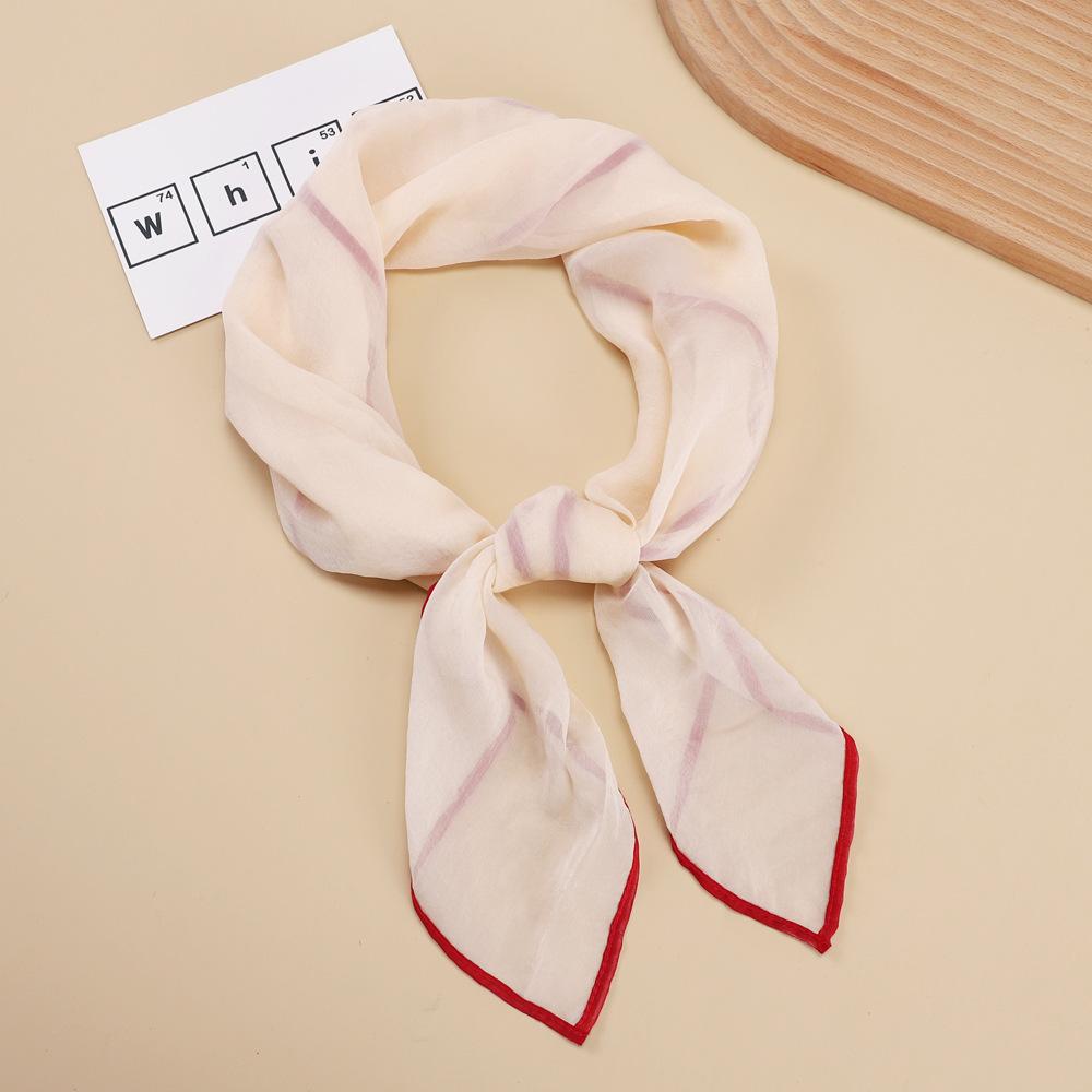 Fashionable New Versatile Headscarf Large Square Scarf Solid Color Scarf Women'S Simulated Silk Satin Scarf