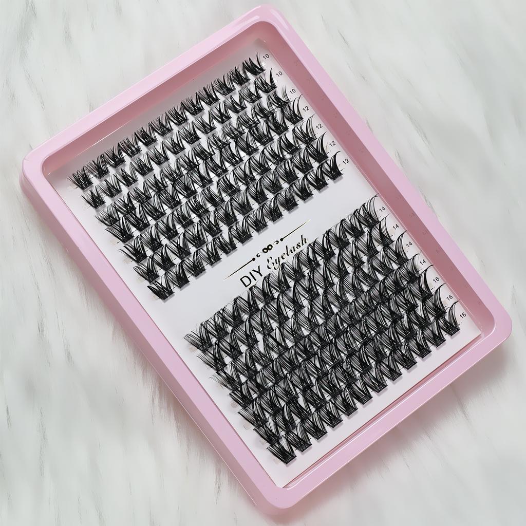 Lash Clusters D Curl Fluffy Wispy Cluster Lashes 8-16mm DIY Eyelash Extensions Natural Look Reusable