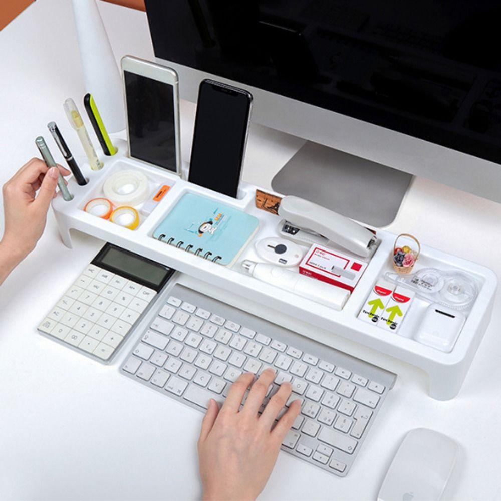 Пластиковая настольная стойка для хранения клавиатуры, многофункциональная косметическая полка для хранения дома/офиса