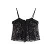 Kaslead New Arrival Women's Clothing Fashion Style Stylish Simple and Versatile Casual Sequin Sling Tops 9491887