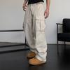 Unisex High Waist Streetwear Cargo Pants with Big Pockets - Loose Straight Leg Hiphop Style