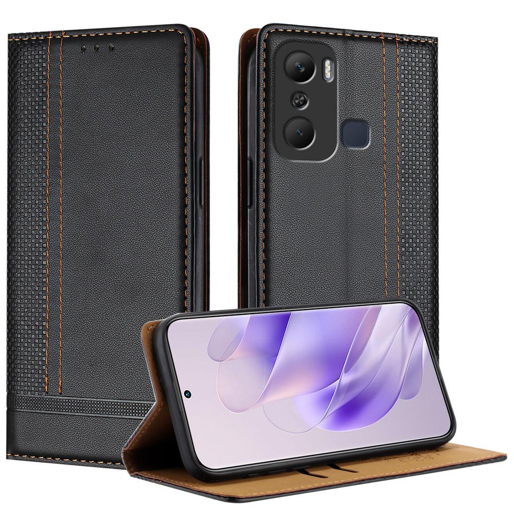 Кожаный чехол-книжка с тиснением личи для серии Infinix, Infinix Note 12 (2023),Infinix Note 12 Pro, Infinix Hot20i, Infinix Hot20S, Infinix Smart 7...