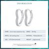 Bisaer 925 Sterling Silver Heart-shaped Ear Buckles Love Hoop Earrings Pave Setting CZ for Women Fine Jewelry Gift