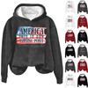 Ladies Fashion Casual Long Sleeve Printed Round Neck Hoodie Pullover Top