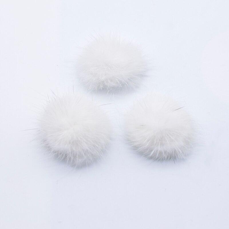 10Pcs 30mm Mink Plush Ball with Bottom Gasket for DIY Headwear Hair Clips Bow Accessories Handmade Baby Clothes Hat Shoes Decor