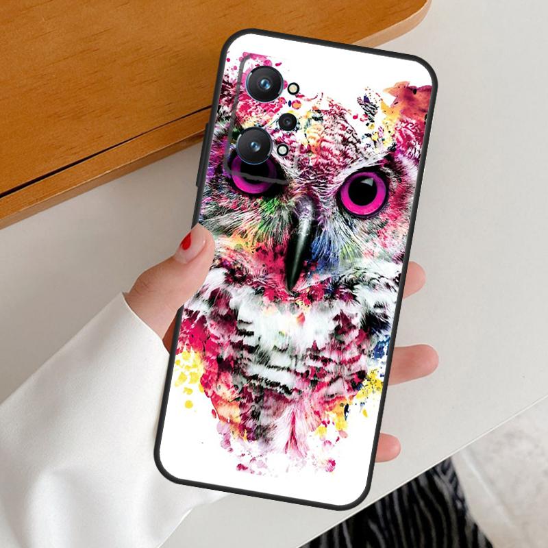 Акварельная сова Животное Для Realme GT7 GT6 15 Pro 10 11 12 13 14 Pro Plus C65 C63 C61 C55 C51 C53 C35 C75 C67 Чехол