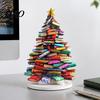 Book Lover Christmas Gifts Stacked Tree Ornament, 2D Flat Stacking Holiday Hanging Decoration, Reading Enthusiast Office Accessories Theme Acrylic