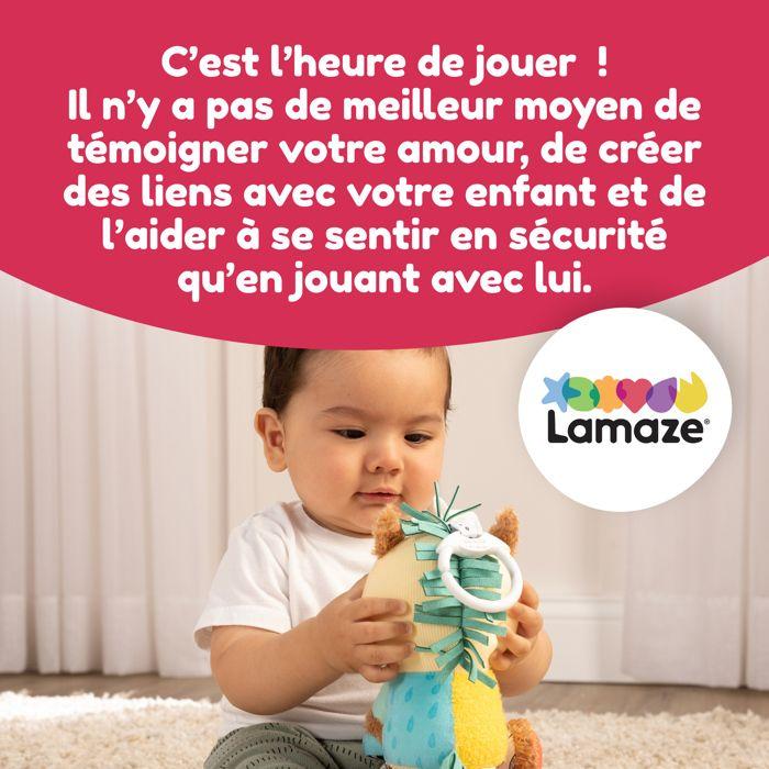 Jouet d'éveil - lamaze - carson le cheval de trait - peluche sensorielle - 0 à 6 mois - beige