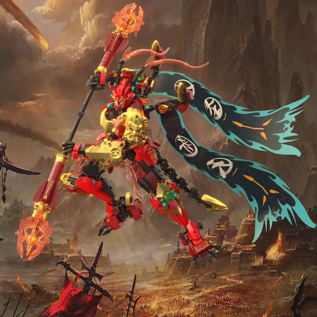 Новая светящаяся фигурка-робот Короля Обезьян, конструктор, развивающие игрушки для детей, подарок мальчику на праздник, модель