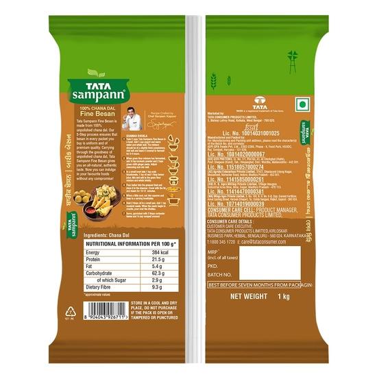 TATA Sampann 100% Chana Dal Fine Besan, нутовая мука, 1 кг