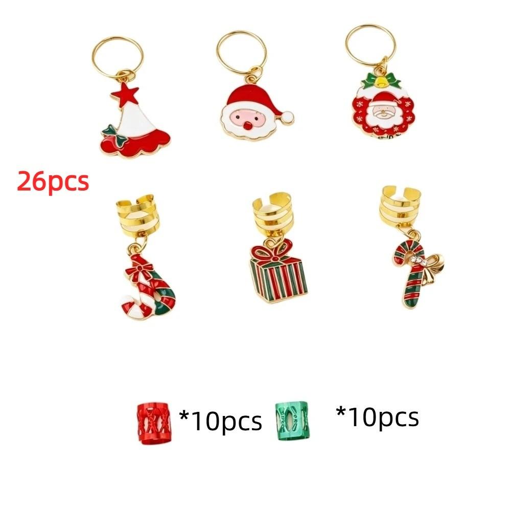 6/10/26/46pcs Headwear Christmas Drip Oil Decorative Hair Braiding Dreadlocks Beads for Braids
