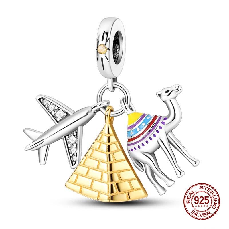 Original Charms Copper Pyramid Demon Eye Charms Beads Fits 3Mm Original Bracelets Necklace Women Diy Fine Jewelry