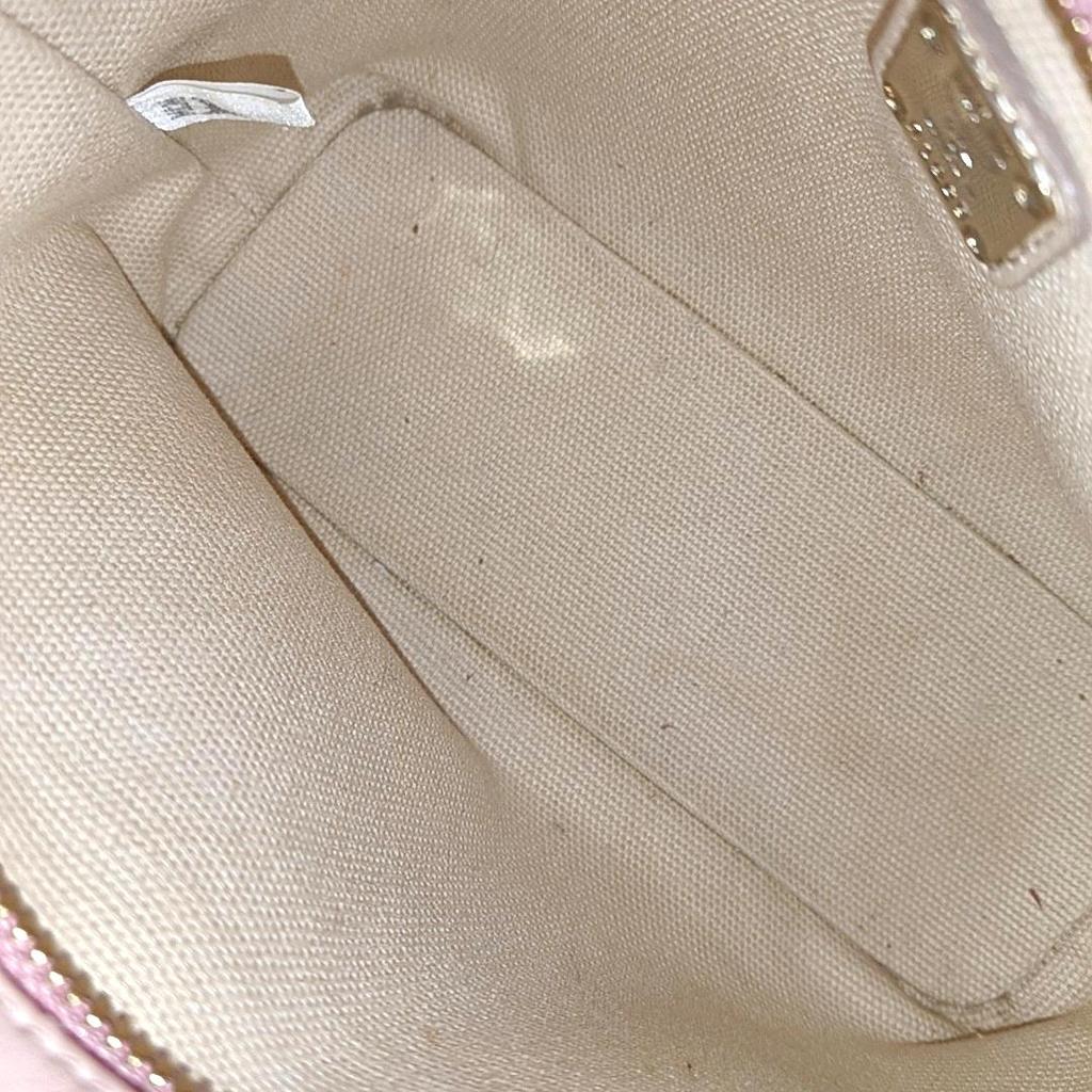 [Pre-Owned] Anya Mini Pink Coated Canvas Monogram Print Tote Bag Shoulder Bag Crossbody Bag Gold Hardware Detachable Strap - Very Good #1I289XC