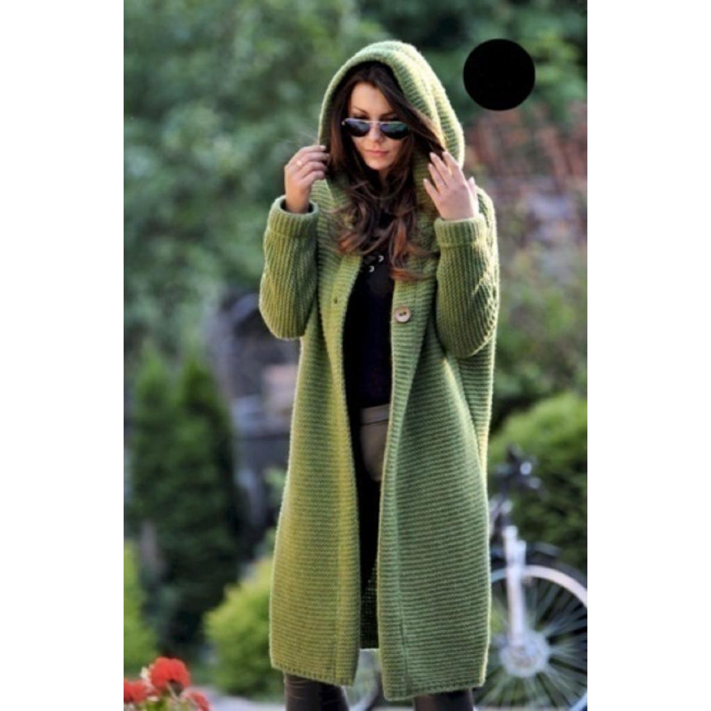 Women's Fashion, Elegant Temperament, Commuting, Extended Length, Oversized Sweater, Spring and Autumn Cardigan, Hooded Jacket