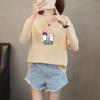 Харадзюку милый мультяшный принт Футболки с коротким рукавом Женские Летние из чистого хлопка Повседневные свободные студенческие Футболки Женские Y2k Топы