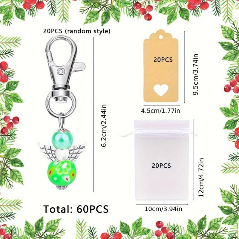 (New)-Angel Keychain Decorative Hanging For Baby Shower Birthday Wedding Party Angel Fairy Wing Beads Dangle Pendants