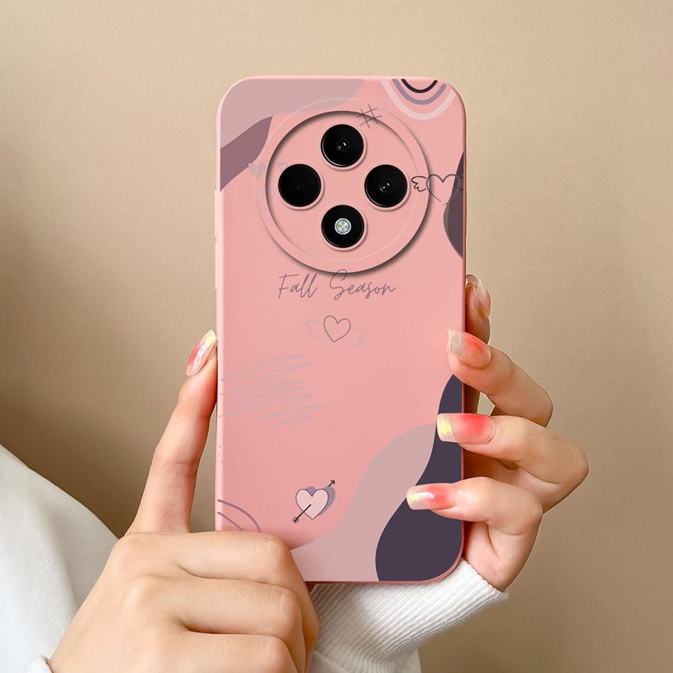 Love Heart Case For Oppo Reno 12F Phone Shell Soft Liquid Silicone Camera Protection Back Cover For Oppo Reno12F 12 F Bumper
