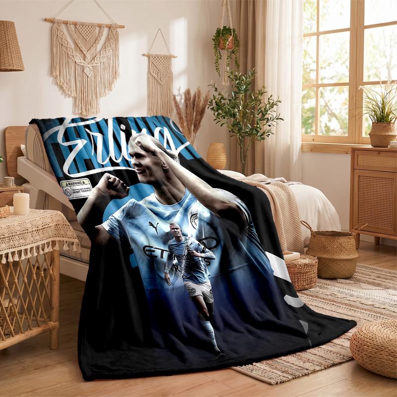 Erling Haaland Print Flannel Blanket Soft Warm Sofa Bed Throw Blanket For Home Office Bedroom