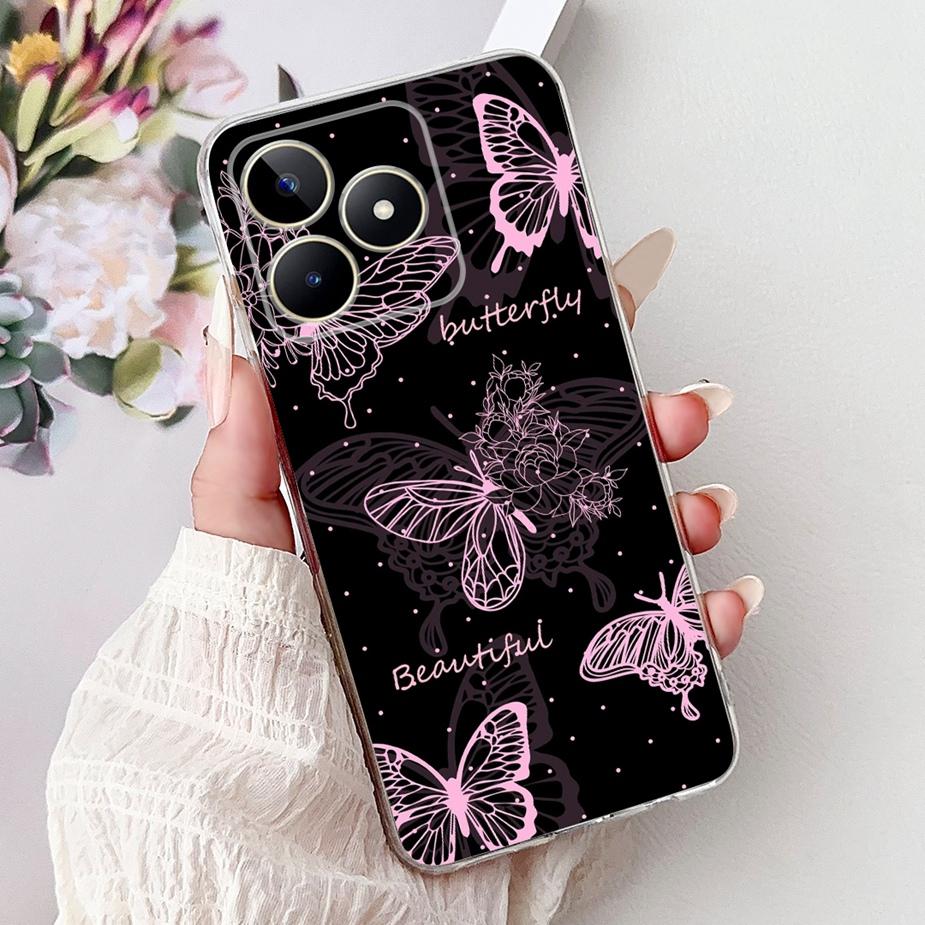 For Realme Note 50 Case RMX3834 Cute Cat Painted Cover Clear Silicone Soft TPU Phone Case For Realme Note 50 Note50 Fundas Coque