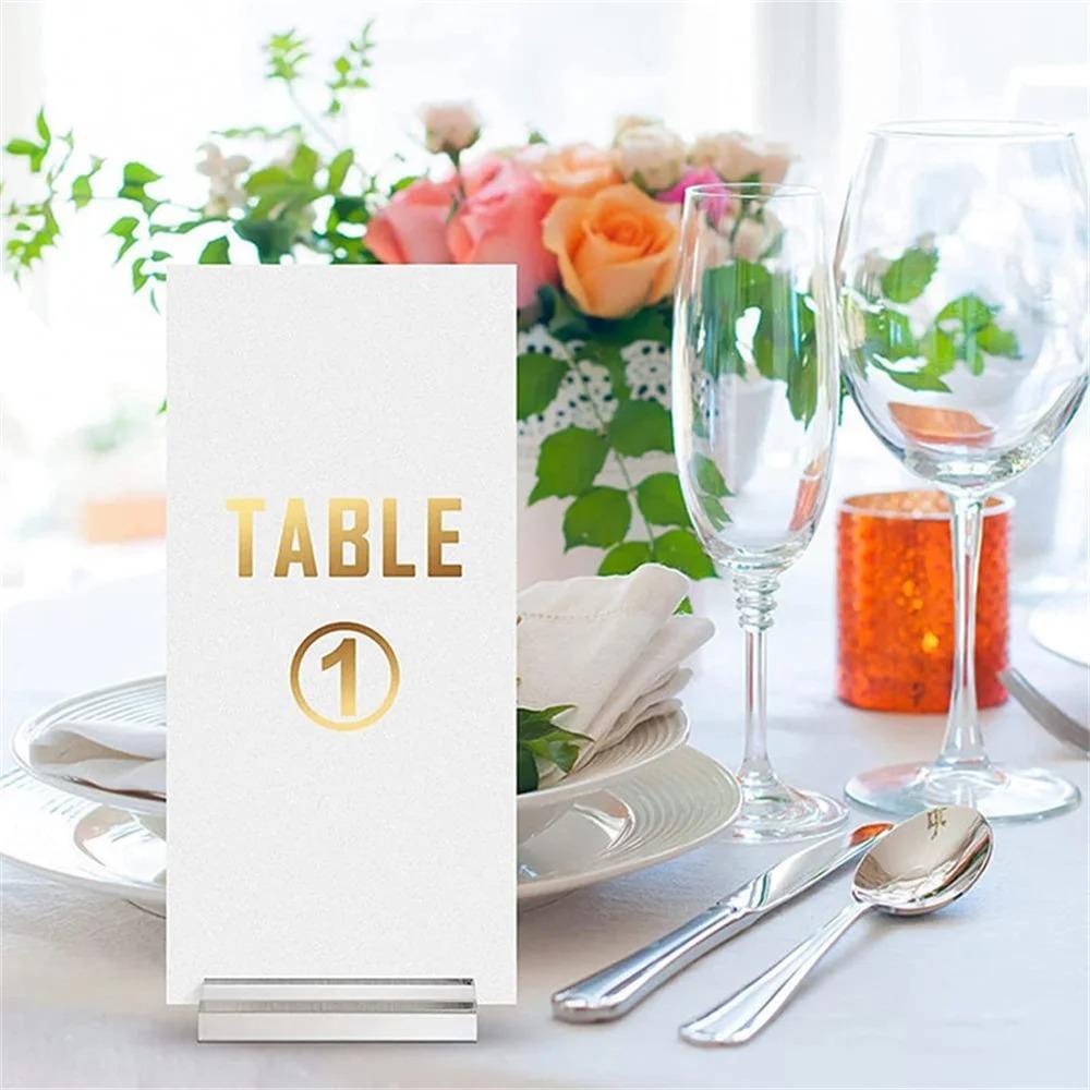 Blank Place Card Holder DIY Table Number Stands Transparent Sign Holder Bridal Shower
