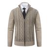 Men's Casual Cardigan Stand Collar Sweater Jacket Warm Slim Fit Sweater