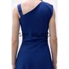 Summer New Arrival Women's Clothing Fashion Style A- line Asymmetric Buckle Oblique Shoulder Strap Dress 87017194