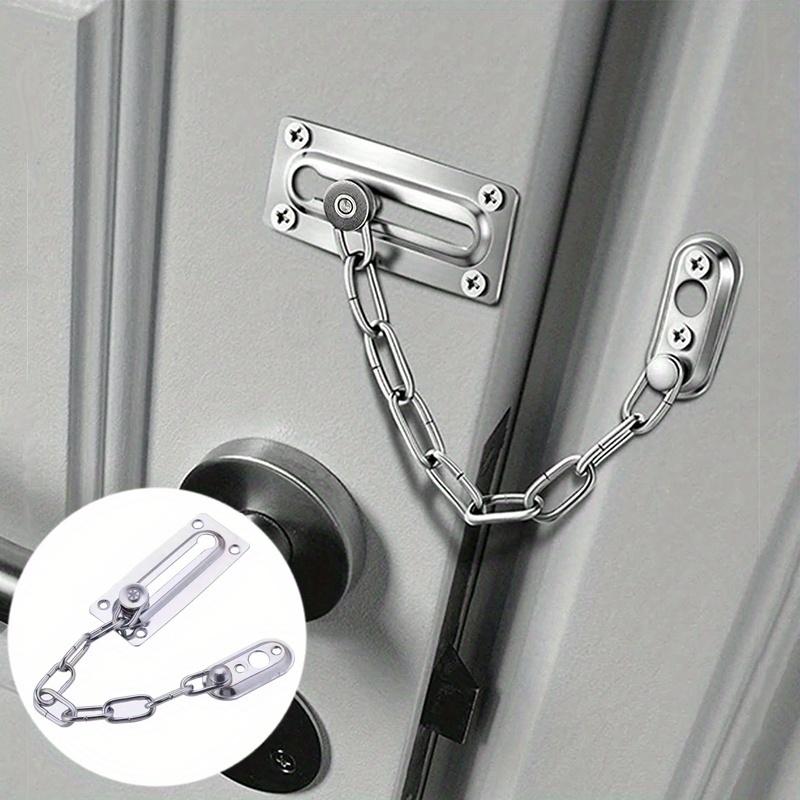 1pc Security Door Chain Home Office Lock Guard Latch Stainless Steel Silver Sliding Fastener For Home Door Lock Hardware