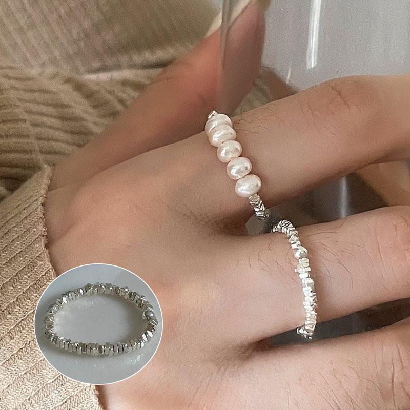 Винтажное посеребренное кольцо из серебра 925 пробы с жемчугом, открытое, для женщин