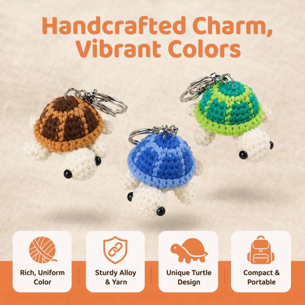 Cartoon Tortoise Little Turtle Crochet Keychain Turtle Doll Pendant Keychain  Kids Toys