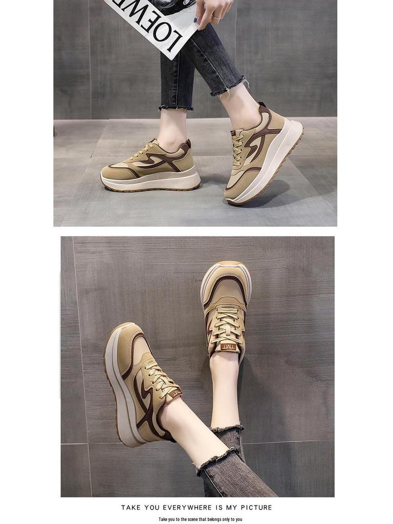 Women's 2022 Spring/Autumn Korean Style Fashion Casual Chunky Sole Breathable Forrest Gump Running Shoes