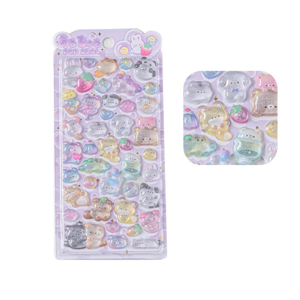 Cute Candy Animal Drop Sticker Aesthetic DIY Toy Stickers 3D Decor Stickers  DIY Scrapbooking