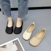 Women's Slip On Leather Loafers Spring Autumn Fashion Ballet Shoes Ladies Casual Round Toe Cute Flats Nurse Shoes Sneakers