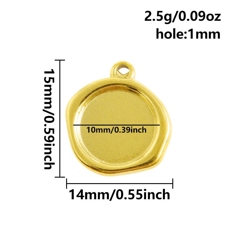 6pcs Heart Square Water Droplet Oval Cabochon Base Setting Pendant Stainless Steel Charms For Jewelry Making Bulk DIY Materials
