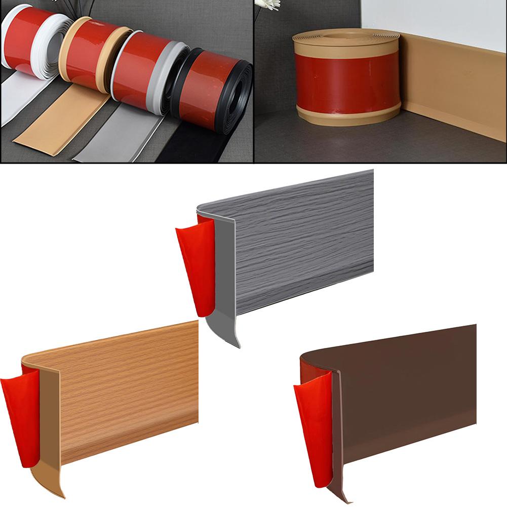 1pc Skirting Board 3meters Soft Pvc Skirting Plastic Skirting Waterproof Skirting Wall Sticker Wall Trim Line Anti-Collision