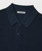 MANNERGRAM Textured Cotton 100% Polo Short Sleeve Knit Faded Navy