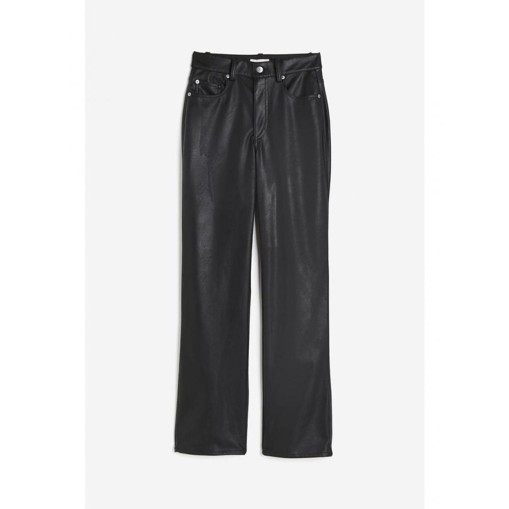 H M Coated Pants Black 1179279002
