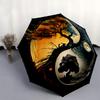1pc Yin Yang Tree Automatic 3-Fold Umbrella Design, Cute Cartoon Pattern, Portable Outdoor Umbrella, Perfect, Holiday Gift for Disney fans.U100