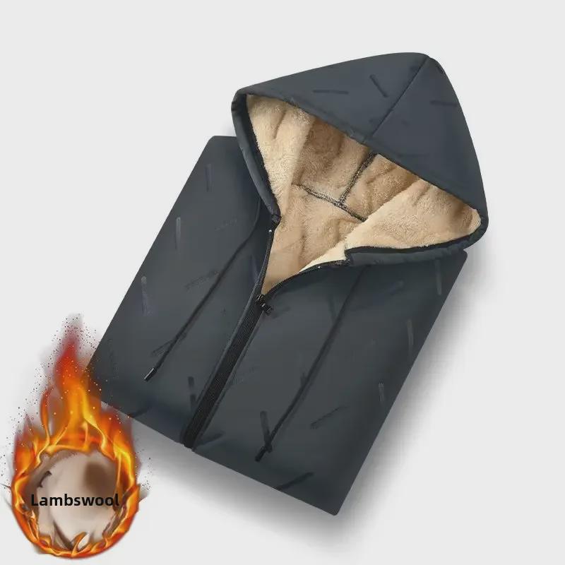 Men's Hooded Lambskin Velvet Winter Jacket