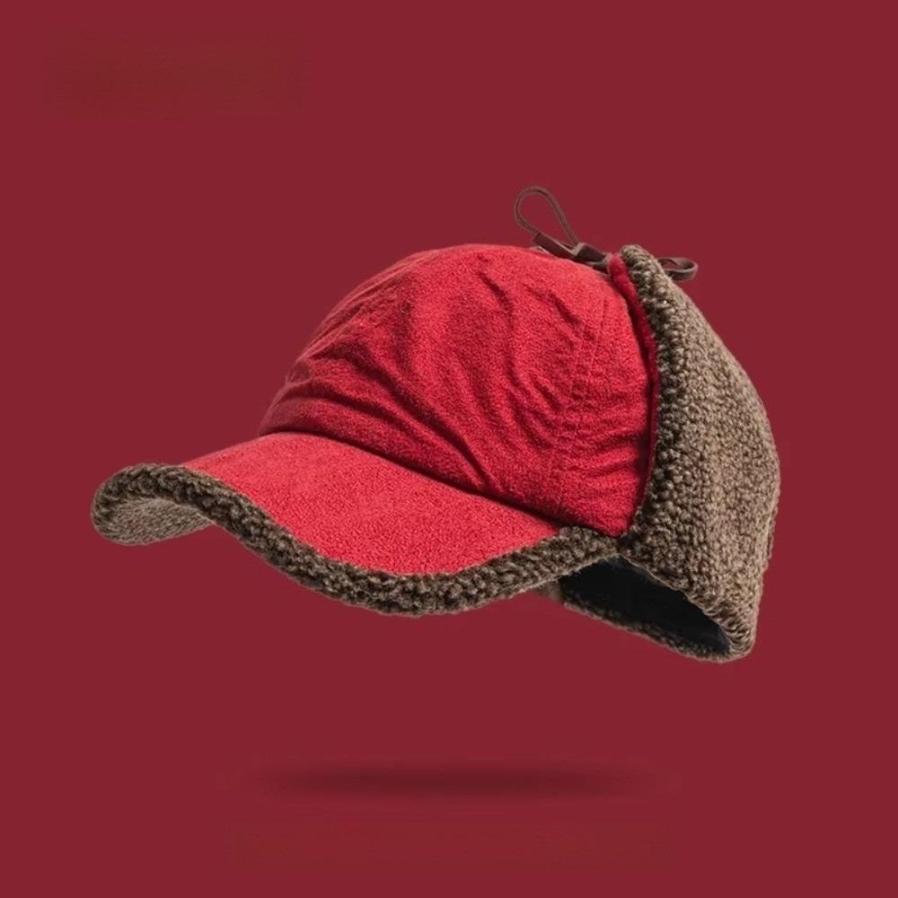 Уютная ретро-кепка-бомбер из замши, теплая флисовая летная шапка, утолщенная конструкция, ветрозащитная, с флисовыми ушками, зимняя, для мужчин и женщин