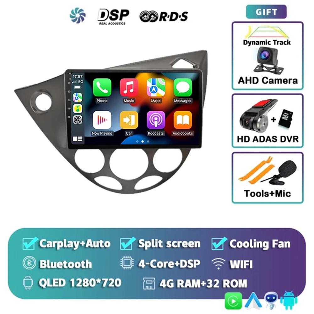 9-дюймовый Android 14 автомобильный радиоприемник для Ford Fiesta 1995-2001 Focus MK1 1998-2004 2 Din стерео мультимедийный проигрыватель Carplay Autoradio головное устройство
