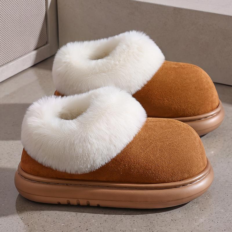 Cotton slippers winter non-slip plush household warm ladies indoor home winter household slippers women's