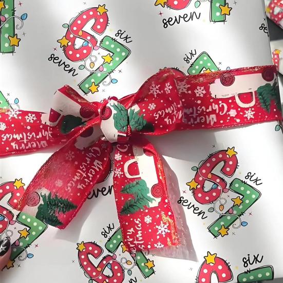 67 Рождественская упаковочная бумага Смешная 6 7 Мем Праздничная подарочная упаковка Санта Шесть Семь Праздничная упаковочная бумага для подростков Рождественский подарок DIY поделки